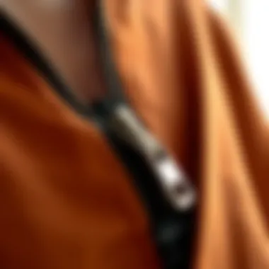 The Essential Mechanism of Zippers in Clothing Close-up view of a zipper in a garment