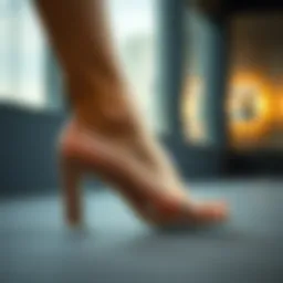 Elegant design showcasing clear heel straps in modern footwear