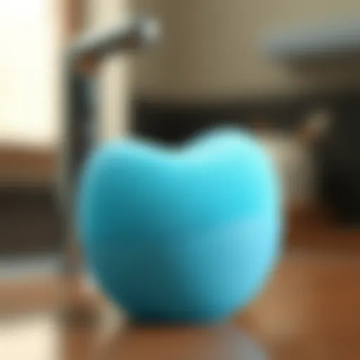 A silicone hair scrubber showcasing its unique texture
