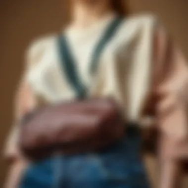 Material Innovation in Fashion Close-up of innovative materials used in a slim waist pack