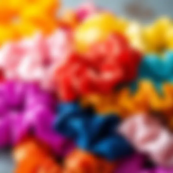 Colorful Collection of Chiffon Scrunchies Variety of chiffon scrunchies in vibrant colors