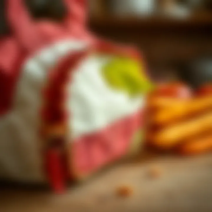 Sustainable Materials for Modern Lunchtime Close-up of eco-friendly materials used in the lunch bag