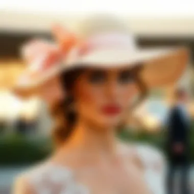 Lace Adorned Elegance Elegant beige Kentucky Derby hat adorned with delicate lace details.