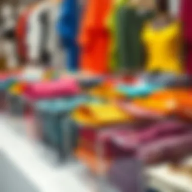 Vibrant Display of Fashion in Acrylic Colorful fashion items arranged in square acrylic organizers.