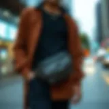 Stylish belt bag worn by a diverse individual in an urban setting