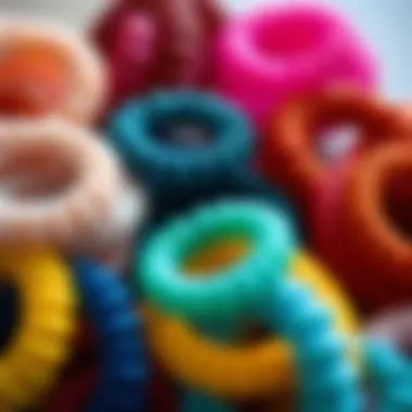 Colorful Collection of Thin Coil Hair Ties Thin coil hair ties in various colors and styles