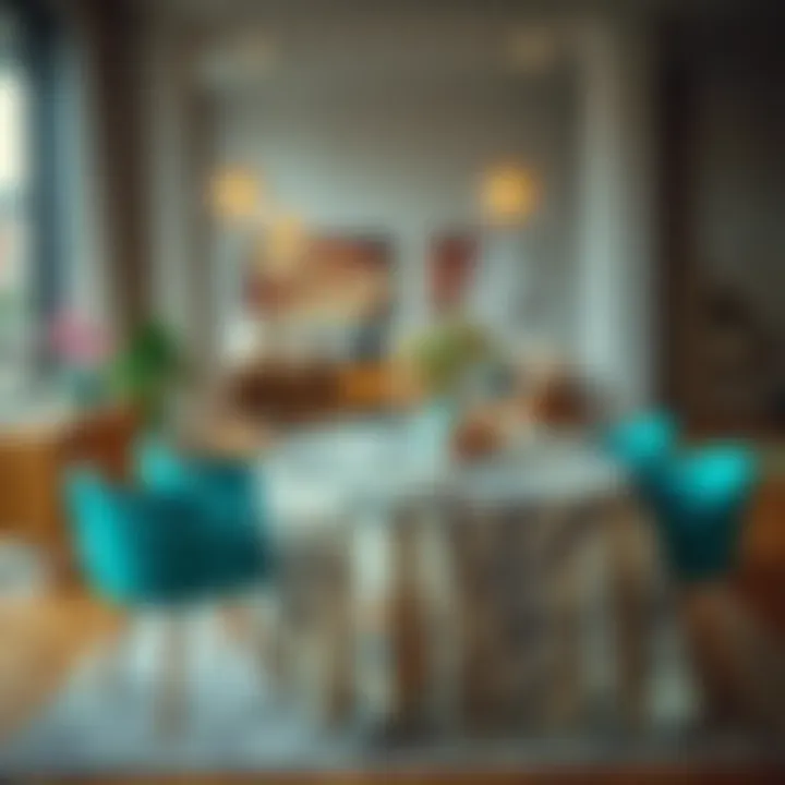 Sophistication in Modern Decor Tiger print tablecloth used in a modern living space