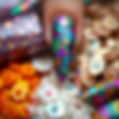 Chameleon Flakes Color Palette Stylish arrangement of various chameleon flakes colors and textures.