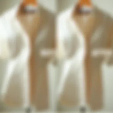Before and after image of a garment treated with a clothes shaver