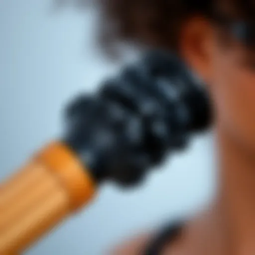 Close-up of a one inch perm rod showcasing its texture and design