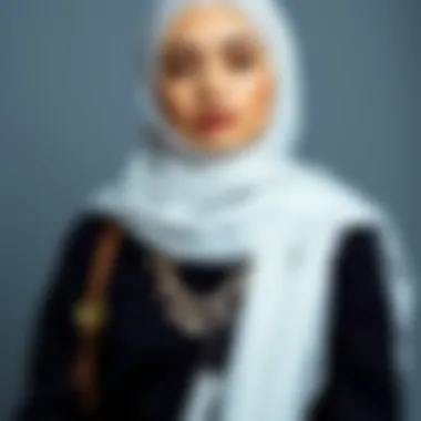 Fashion Accessories: Complementing Opaque Chiffon Stylish arrangement of hijab accessories complementing opaque chiffon