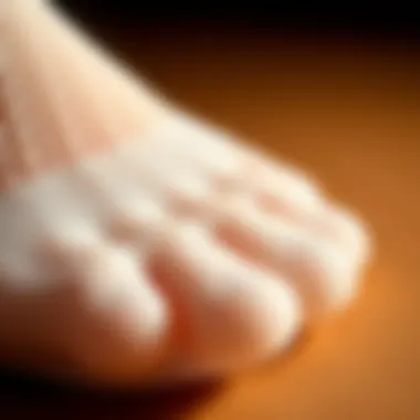 Texture and Material of Silicone Foot Covers Close-up of silicone foot covers showcasing texture