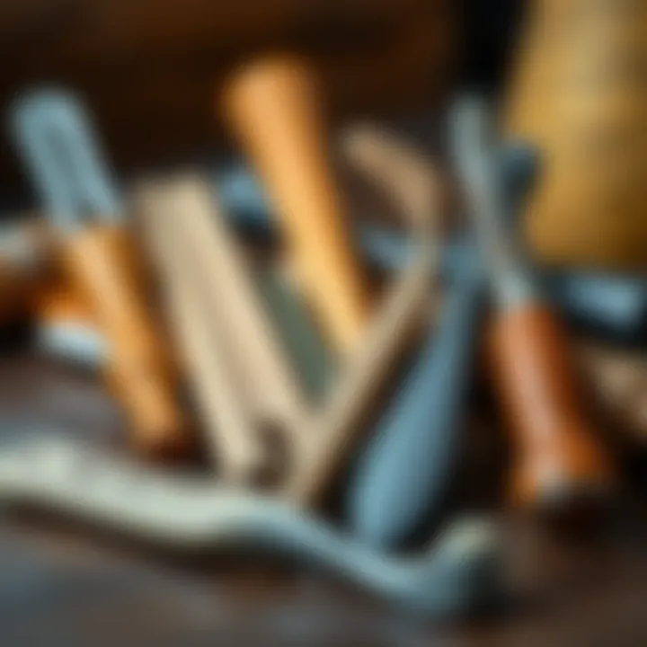 Various types of neck scraping tools made from different materials.
