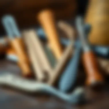 Diverse Materials of Neck Scraping Tools Various types of neck scraping tools made from different materials.