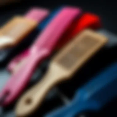 Versatile Styling Accessories An assortment of heat-resistant rat tail combs in various colors and styles, emphasizing their versatility in hair care.