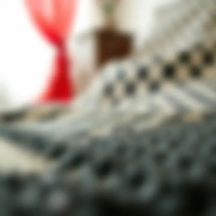 Different material samples used for checkered flag carpets