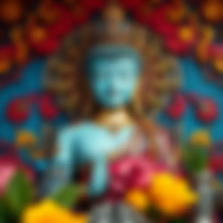 Vibrant colors and intricate designs in Zen Buddha artwork