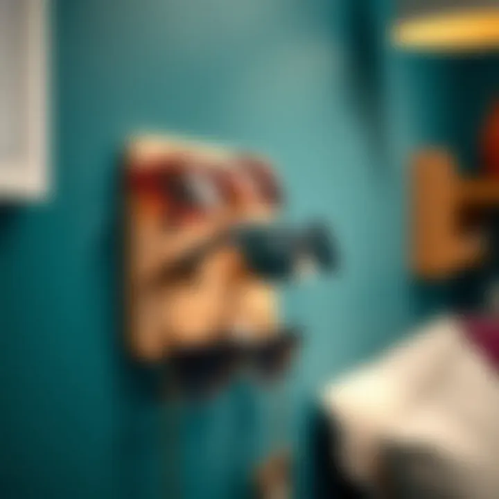 Aesthetic Wall-Mounted Sunglass Holder Wall-mounted sunglass holder with aesthetic appeal.