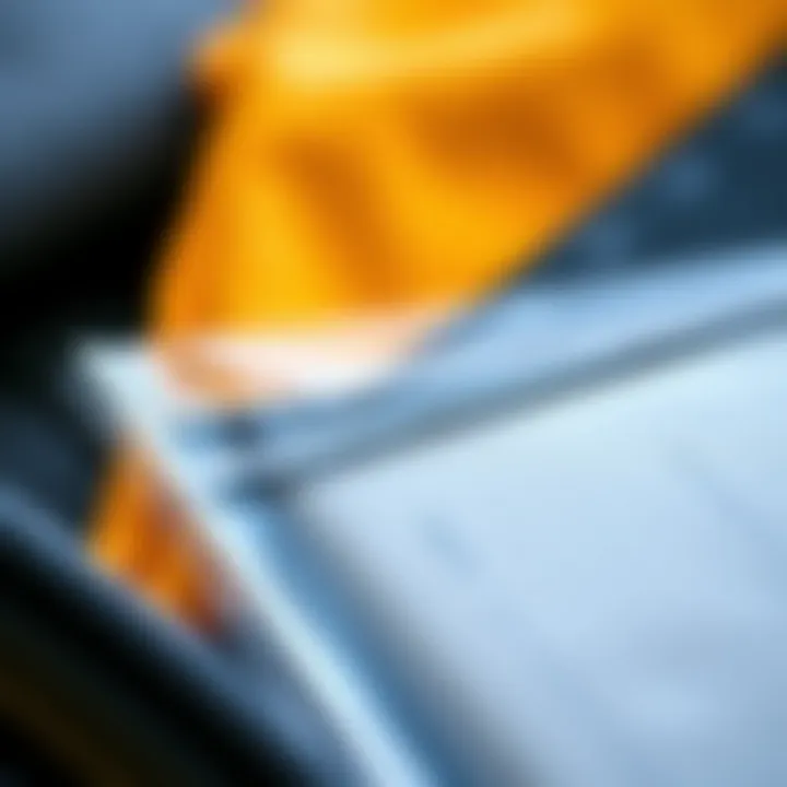 Close-up of waterproof document sleeves demonstrating material quality
