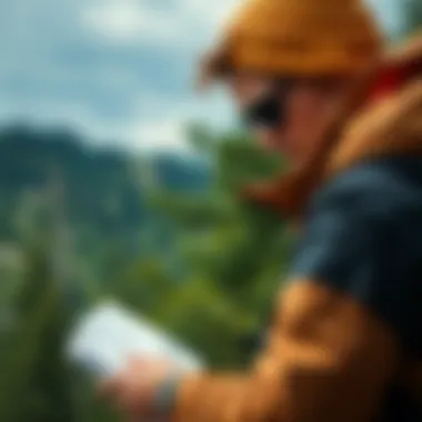 Adventure Ready: Document Protection in Nature Outdoor enthusiast using waterproof document sleeves in nature