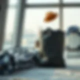 Sleek waterproof laundry bag in a travel setting