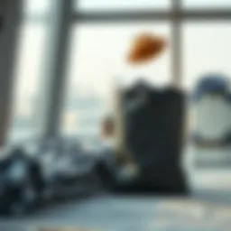 Sleek waterproof laundry bag in a travel setting