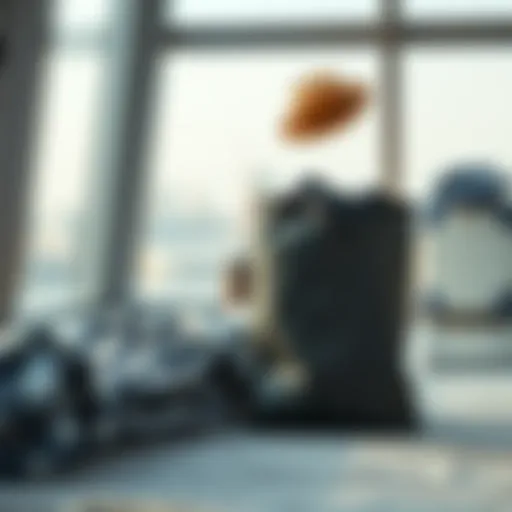 Sleek waterproof laundry bag in a travel setting