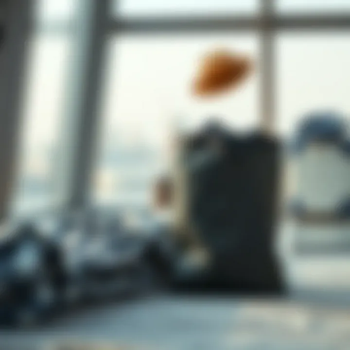 Sleek waterproof laundry bag in a travel setting