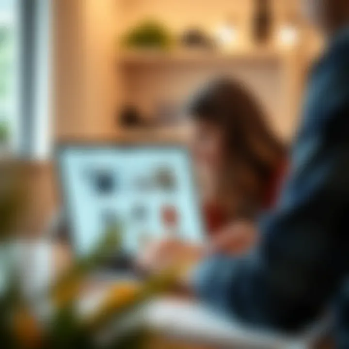 Customer engaging with the WearAll website on a laptop