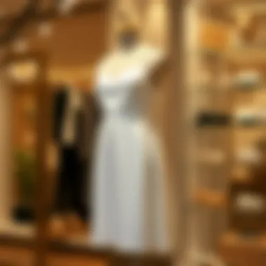 The Essence of Elegance in Cami Dress Midi Elegant white cami dress midi displayed on a mannequin in a chic boutique setting