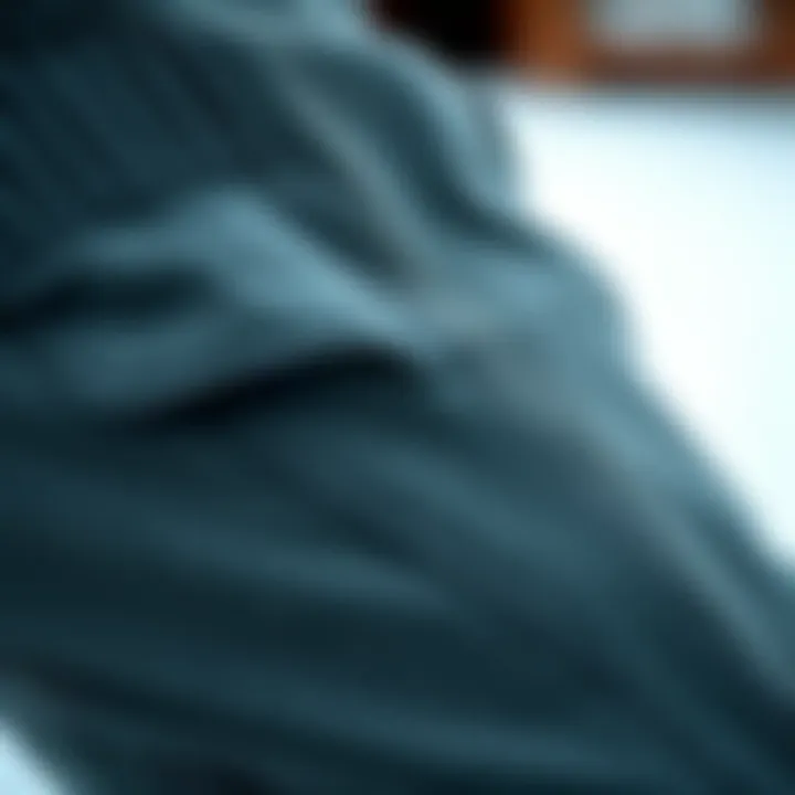 Fabric Focus: Texture of Winter Jogger Pants Close-up of winter jogger pants fabric and texture