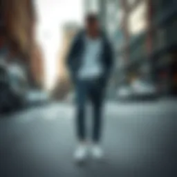 Stylish winter jogger pants in urban setting