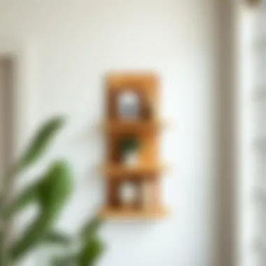 Stylish Wooden Corner Shelf Design Stylish wooden corner shelf displaying decorative items