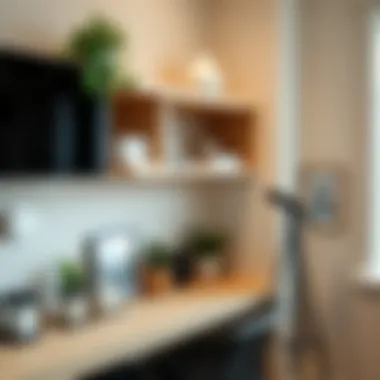 Functional Storage with Wooden Corner Shelves Functional wooden corner shelf utilized for storage