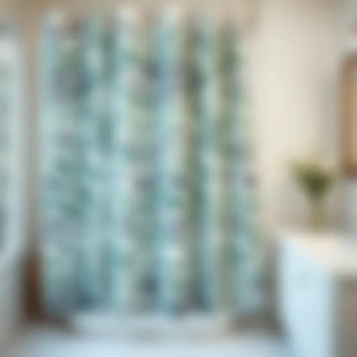 Eco-friendly zebra shower curtain hanging in bathroom