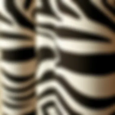 Close-up of zebra pattern fabric showcasing texture