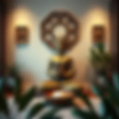 Zen-inspired meditation space adorned with wall art