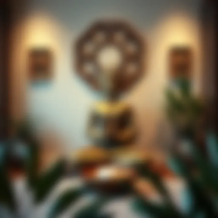 Zen-inspired meditation space adorned with wall art