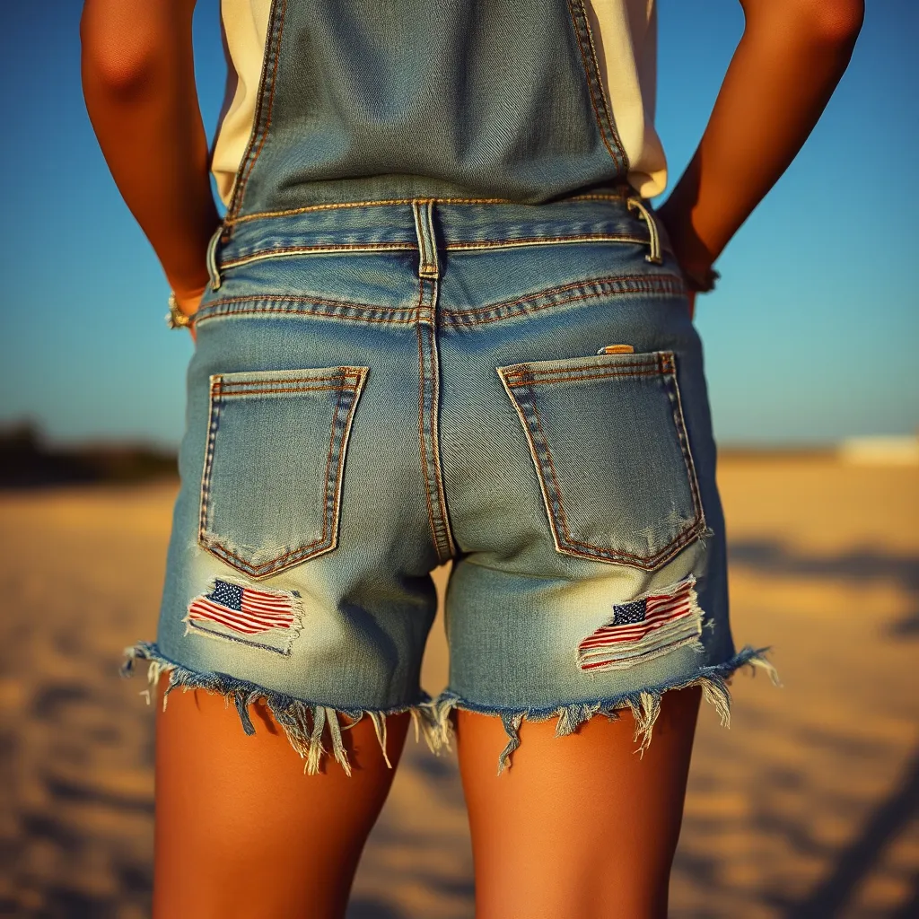 Black Distressed Denim Overall Shorts - Size L